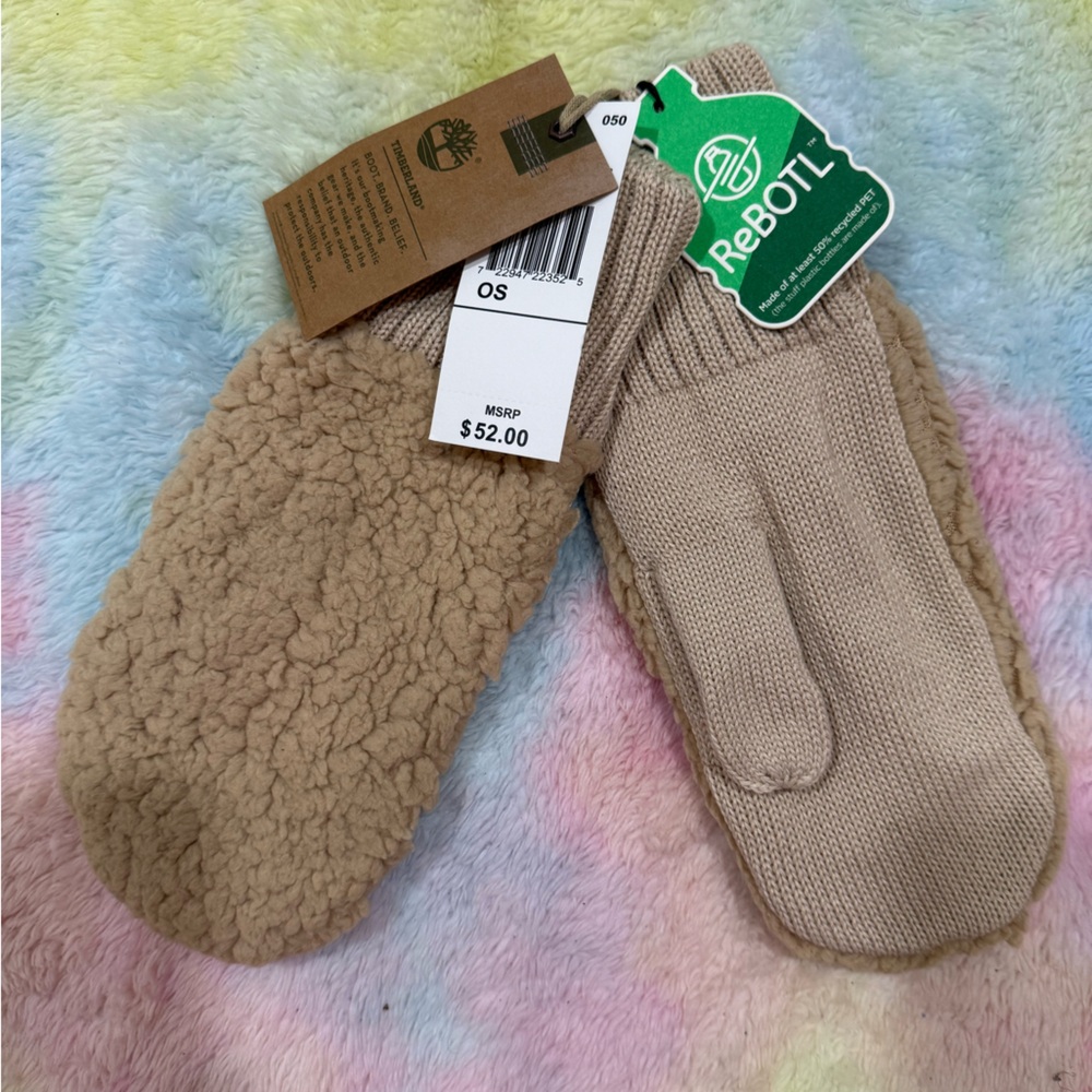 Timberland Tan Knit Mittens